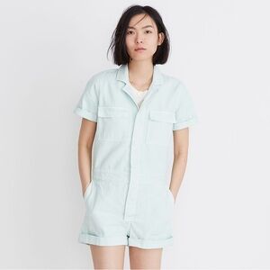 Madewell Coveralls Romper Sea Haze Medium